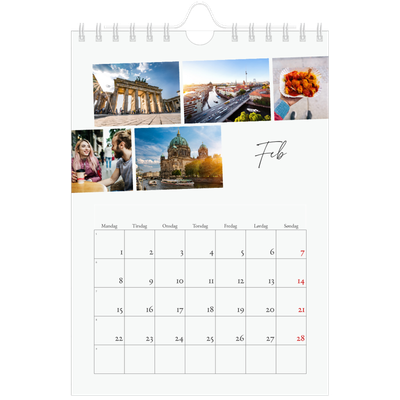 Fotokalender A5 — Byferie (hvit) [Februar]