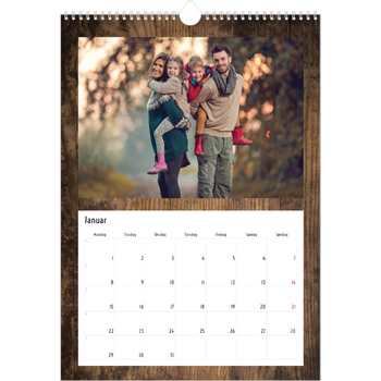 Fotokalender A4 — Paneler i tre