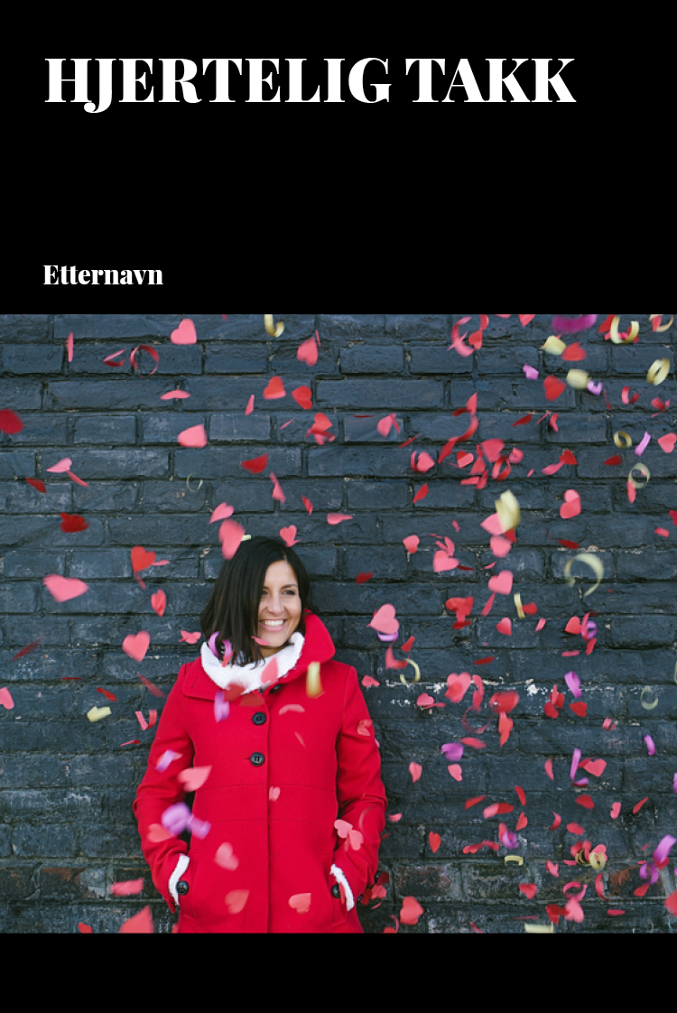 Takkekort — Svart overskrift