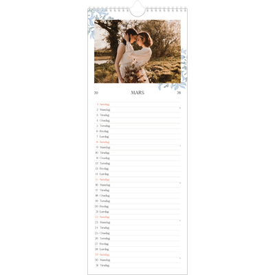 Fotokalender smal  — Elegant blomstret [Mars]