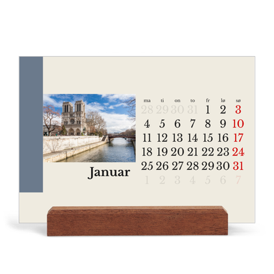 Bordkalender med trestativ - Liggende  — Verdens severdigheter [Januar]
