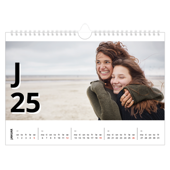 Fotokalender A4 — Bokstav og tall