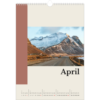A3 Månedskalender — Verdens severdigheter [April]
