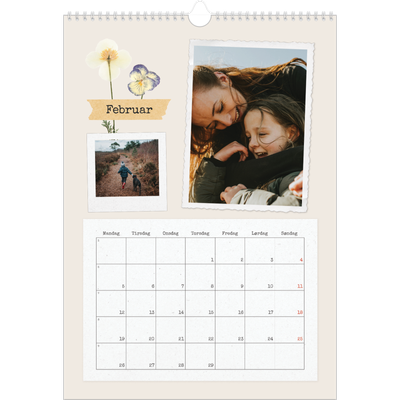 A3 Månedskalender — Vintage scrapbooking [Februar]