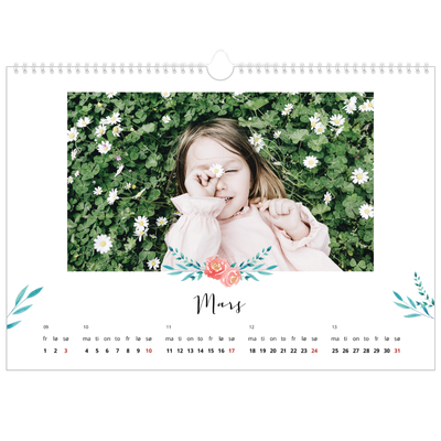 Fotokalender A3 — Blomsterillustrasjoner [Mars]