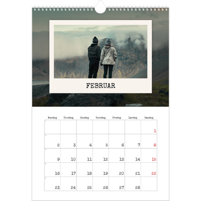 A3 Månedskalender — Portrettredigeringen [Februar]