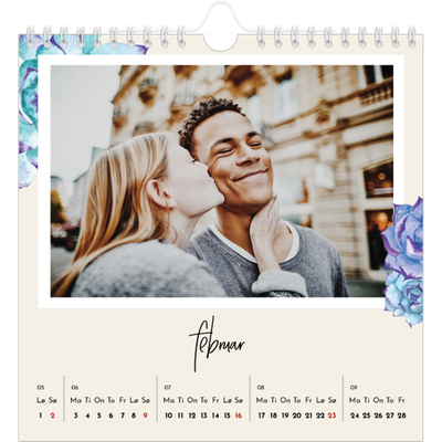 Månedskalender kvadratisk — Malte blomster [Februar]