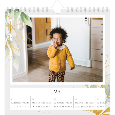 Månedskalender kvadratisk — Naturlig akvarell [kalender-forside]