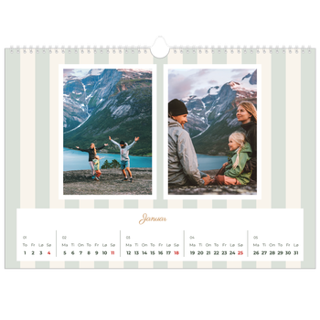 Fotokalender A3 — Skrift og striper