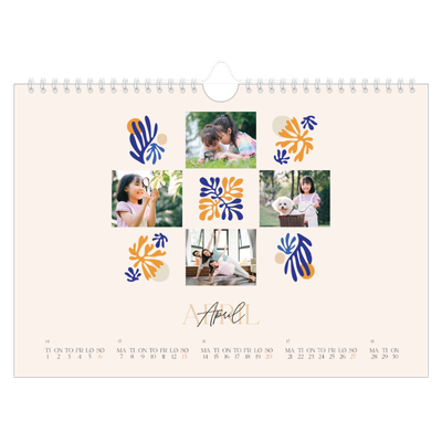 Fotokalender A4 — Minimalistisk korall [kalender-forside]