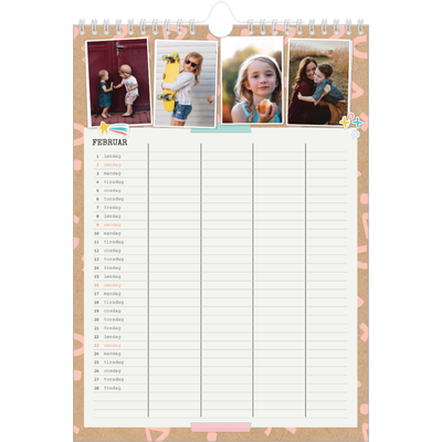 A4 Familieplanleggere — Rustikk planlegger - Familie på 4 [Februar]