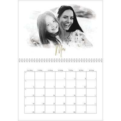 Fotokalender A4 dobbel (30 x 40 cm) — Diffuse bilderammer [Mai]