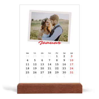 Bordkalender med trestativ - Stående — Signert trykk