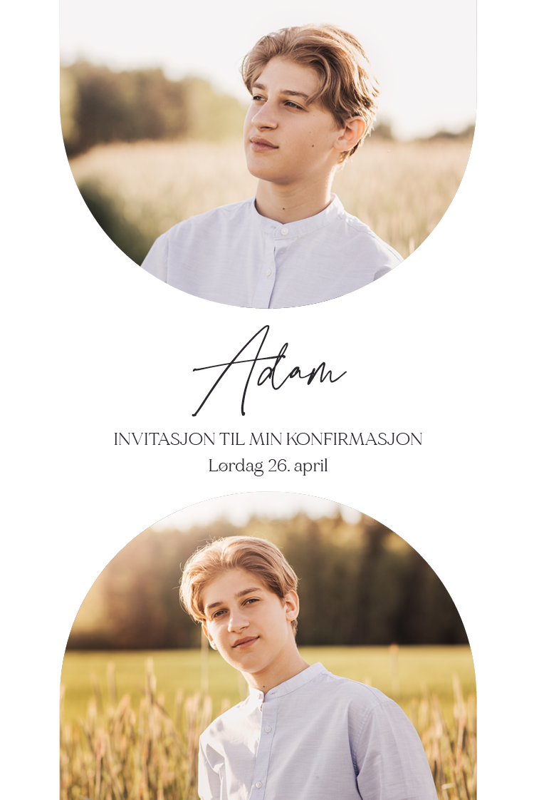 Invitasjoner — Moderne oval ramme