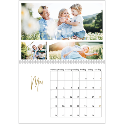 Fotokalender A4 dobbel (30 x 40 cm) — Håndskrevet måned [kalender-forside]