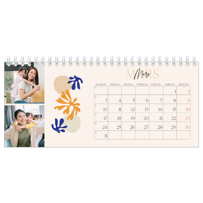 Bordkalendere — Minimalistisk korall [Mars]