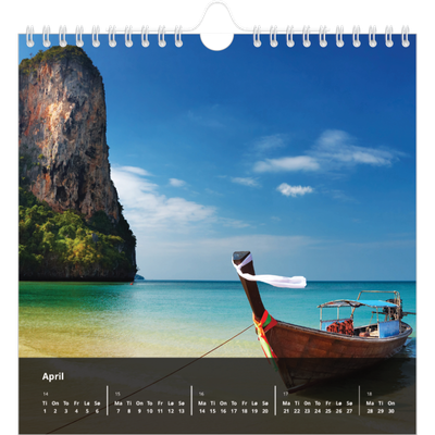 Månedskalender kvadratisk — Transparent kalender [April]