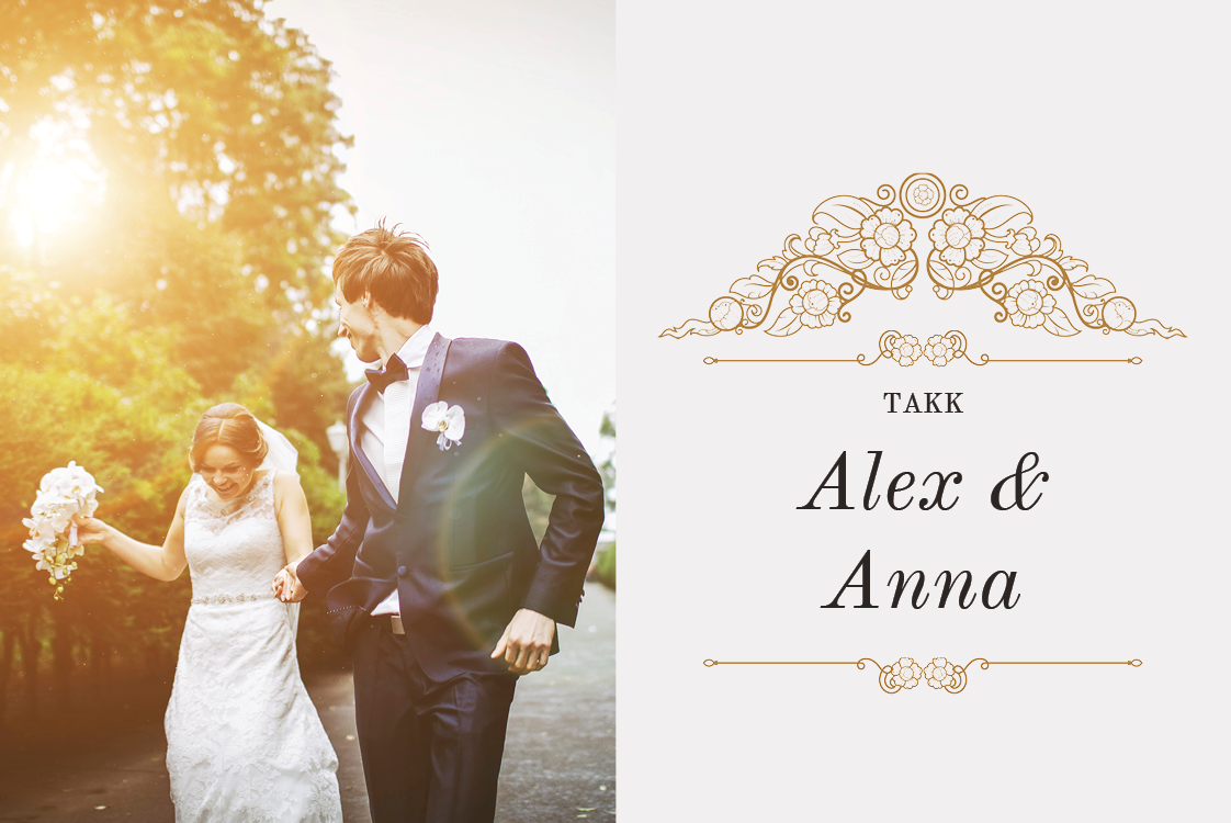 Takkekort — Klassisk rød og gull