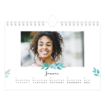 Fotokalender A5 — Blomsterillustrasjoner