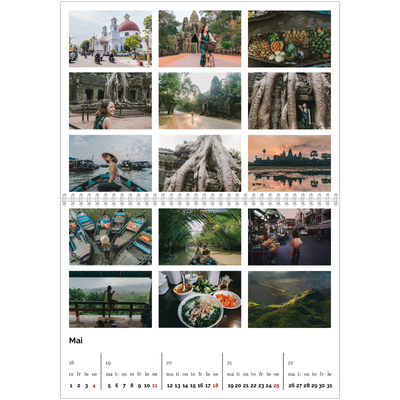 Fotokalender A4 dobbel (30 x 40 cm) — Enkelt bilderutenett [kalender-forside]