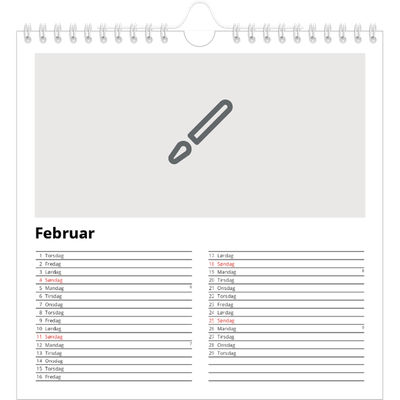 Månedskalender kvadratisk — Design selv [Februar]