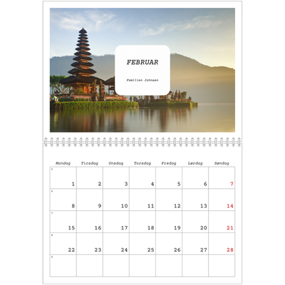 Fotokalender A4 dobbel (30 x 40 cm) — Den fulle historien [Februar]