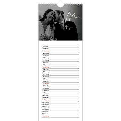 Fotokalender smal  — Elegant skrift [kalender-forside]