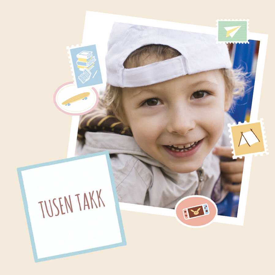 Takkekort — Klistremerkemoro