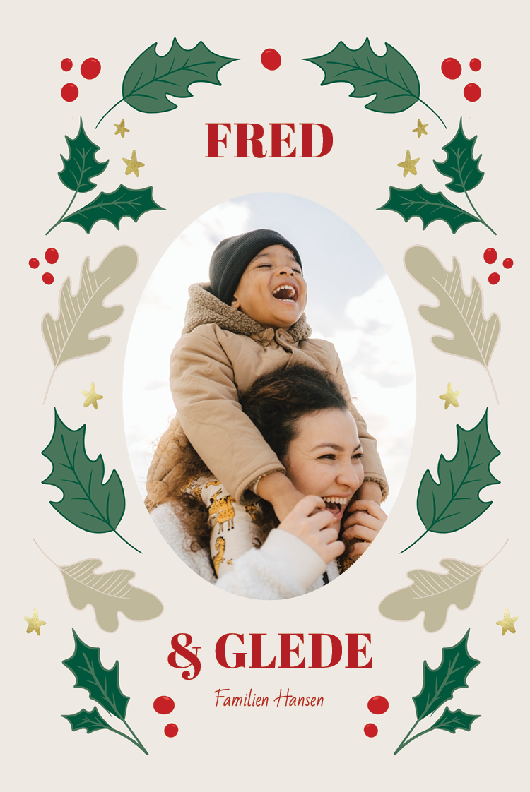 Fotokort — Dekor med blader