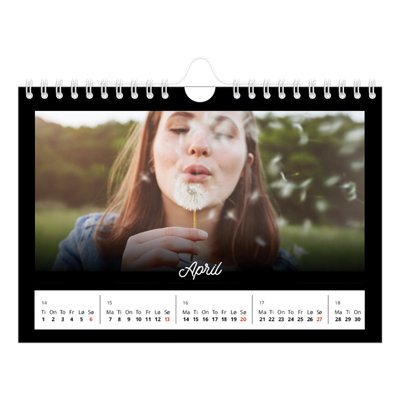 Fotokalender A5 — Sort minimalisme [April]