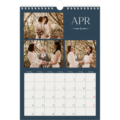 Fotokalender A4 (20 x 30 cm) — Skifer & seriffer [April]