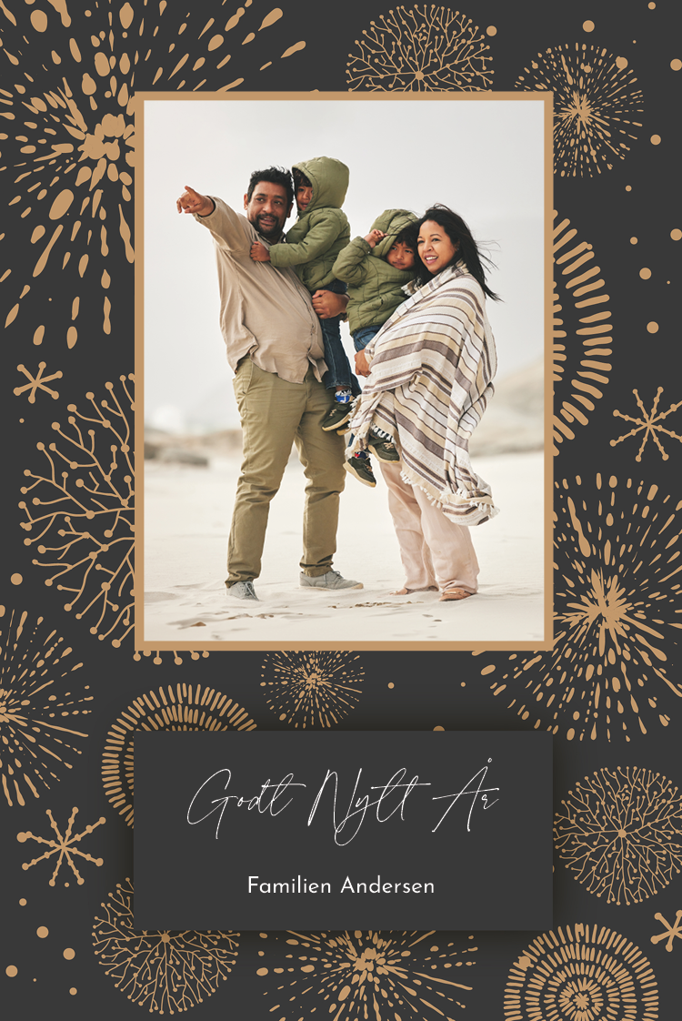 Fotokort — Grått fyrverkeri