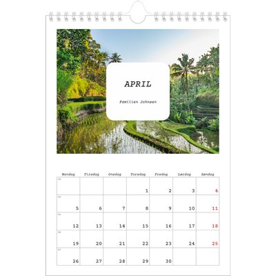 Fotokalender A4 (20 x 30 cm) — Den fulle historien [April]