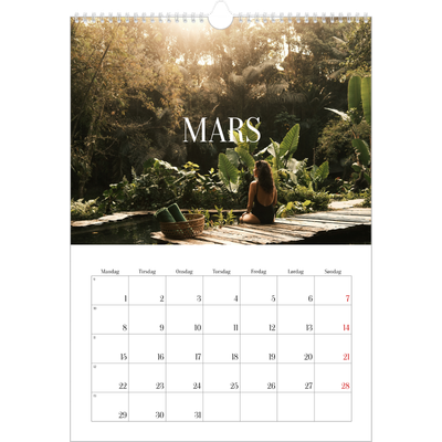 A3 Månedskalender — Endeløs flukt [Mars]
