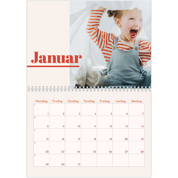 Fotokalender A4 dobbel — Kalender 90-talls stil