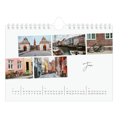 Fotokalender A5 — Byferie (hvit) [Januar]