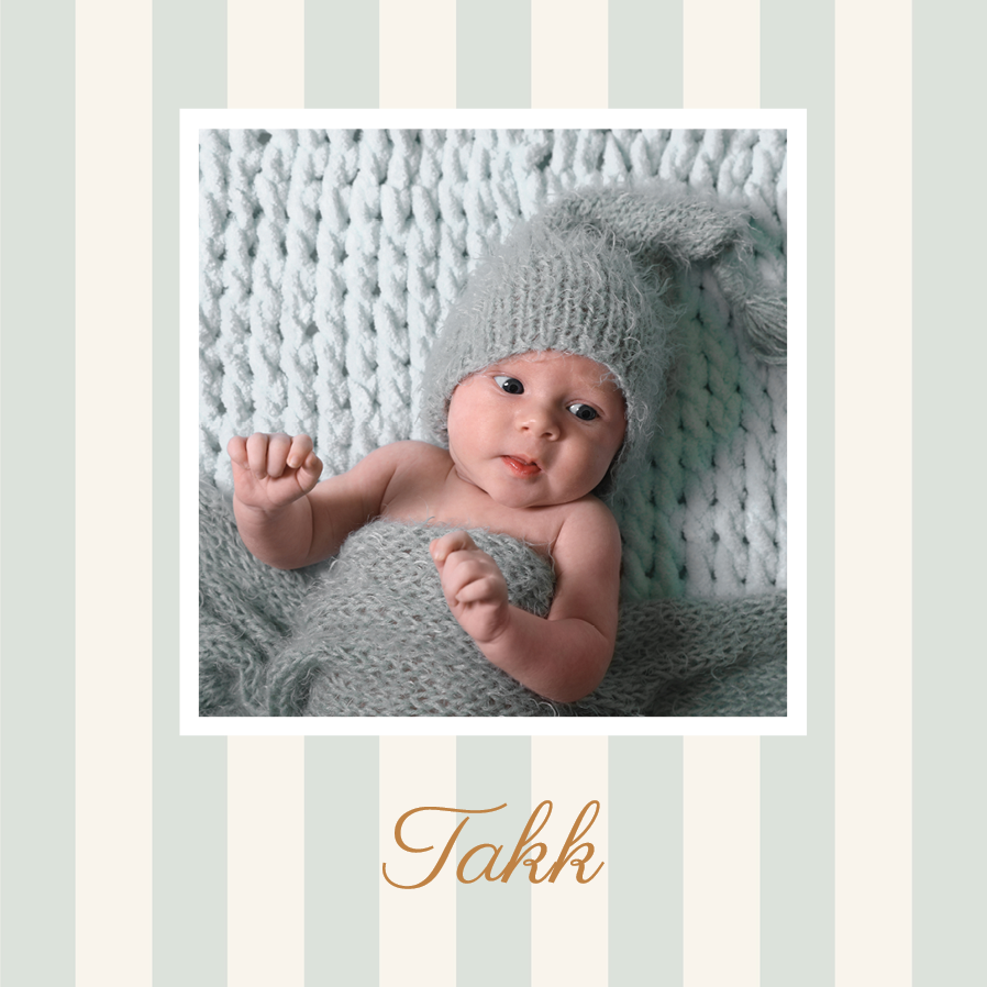 Takkekort — Skrift og striper