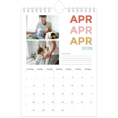 Fotokalender A5 — Fargerike fonter [April]