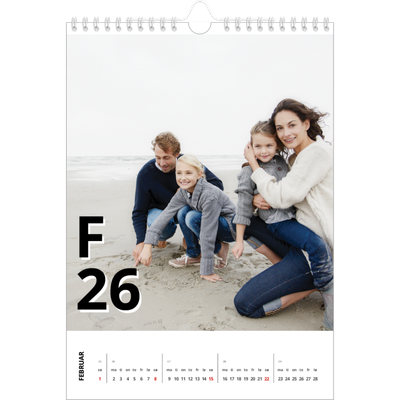 Fotokalender A4 (20 x 30 cm) — Bokstav og tall [Februar]