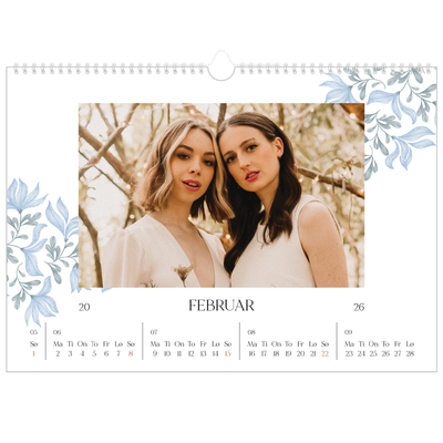 Fotokalender A3 — Elegant blomstret [Februar]