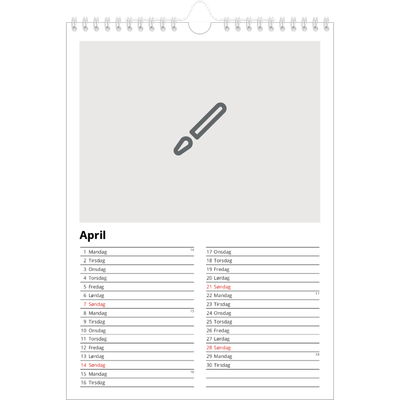 Fotokalender A4 (20 x 30 cm) — Design selv [April]