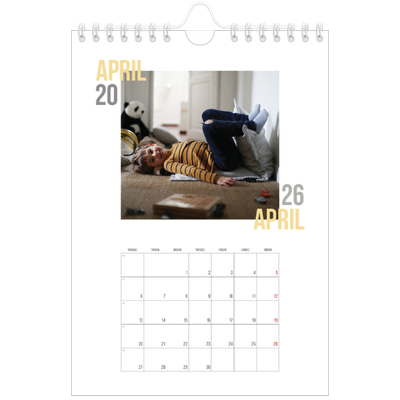 Fotokalender A5 — Dublett tekst [April]