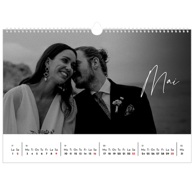 Fotokalender A3 — Elegant skrift [Mai]