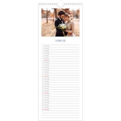 Fotokalender smal  — Klassisk kobolt [Februar]