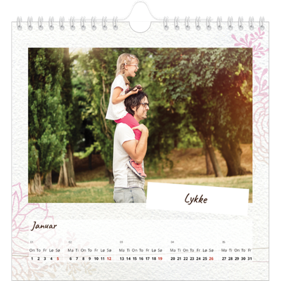 Månedskalender kvadratisk — Blomsterpapir [Januar]