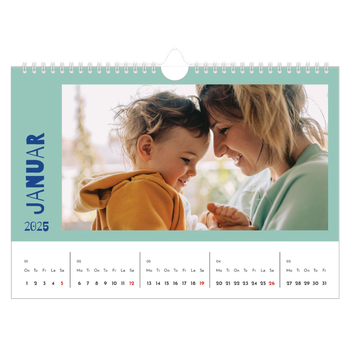 Fotokalender A4 — Fargerik kalender