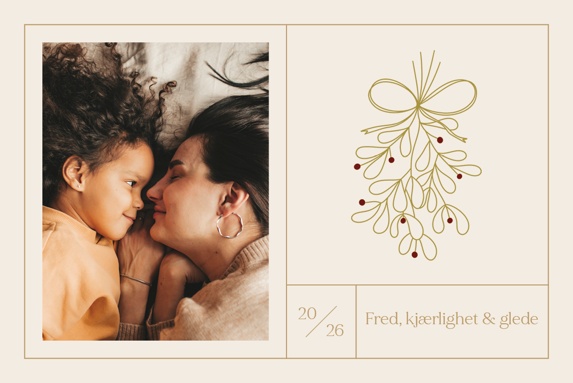 Fotokort — Misteltein i gull