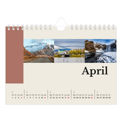Fotokalender A5 — Verdens severdigheter [April]