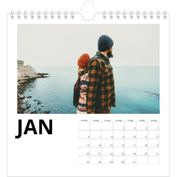Fotokalender Kvadratisk — Hvit kalender