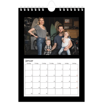 Fotokalender A5 — Svart ramme